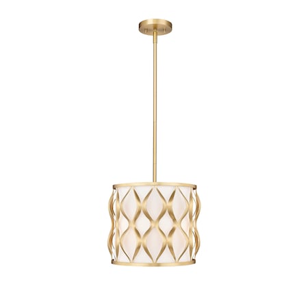 Z-Lite Harden Pendant, 3-Light, 12 In.W x 11.75 In.H, Modern Gold/White 1948P12-MGLD